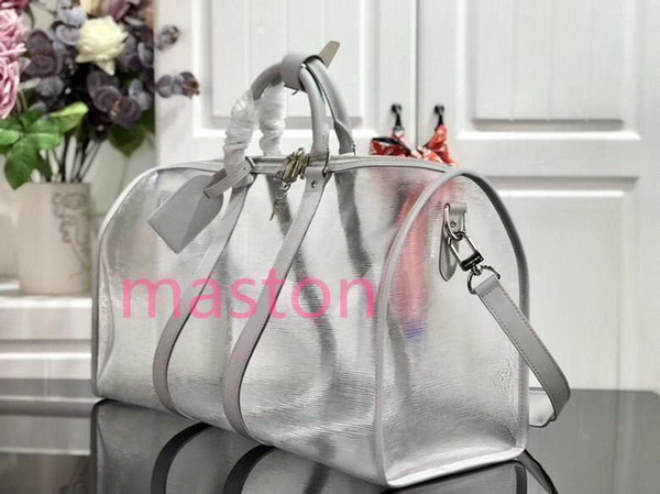 2020 keepall duffle bag designer bags 19SS PVC laser colorful prism keepall 50 luggage mens womens transparent handbags purses new ac99#