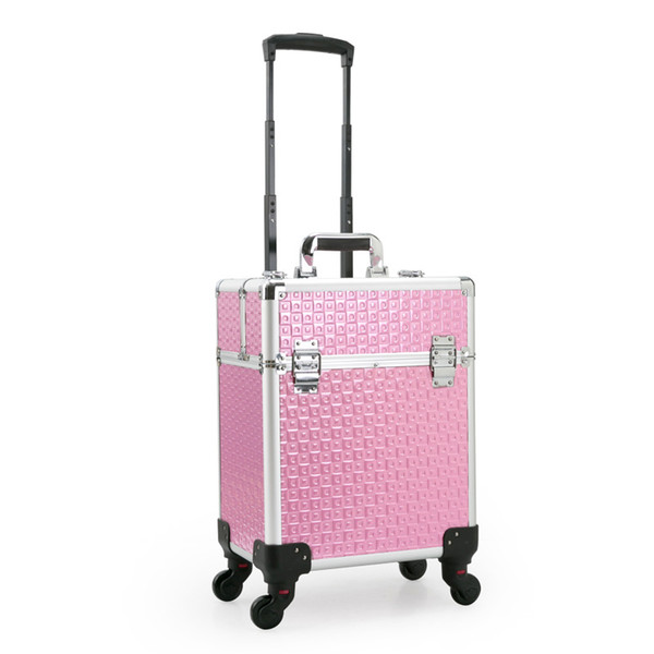 Trolley Cosmetic Case luggage profession suitcase for makeup Trolley Box Nails Beauty Woman Luggage travel Cosmetic Bag Wheels