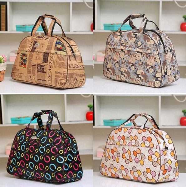 2018 Cheap Large Capacity Women Men Travel Bag HandBag Tote Luggage Duffle Bag New Flower Print Waterproof Luggage HandBag 41cm*28cm*16cm.