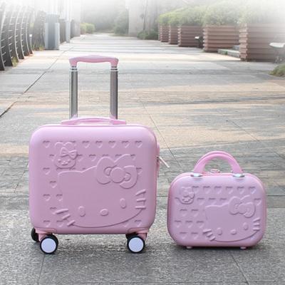 Hello Kitty Cabin Luggage & Suitcase set Women Child Bag Gift ,Lovely cartoon Trip case,Universal Wheels Trolley Box