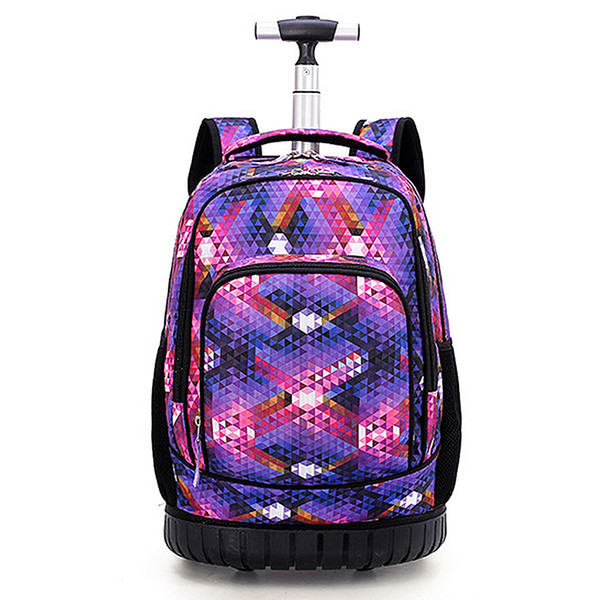 Rolling School Book Pack Multifunction Trolley Bags Luggage Wheels Backpack Rolling Crossbody Bag