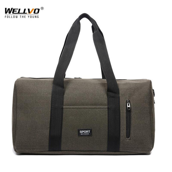 Men Large Travel Duffle Canvas Luggage Handbag Women Weekend Overnight Portable Bag Black Trip Tote Solid Shoulder Bags XA37WC