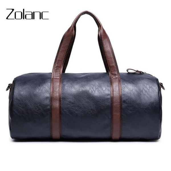 New Trend Leather Travel Bag Fashion Men's Shoulder Casual Bag Black Blue Large Capacity Male Suitcase Soft Travel Duffle