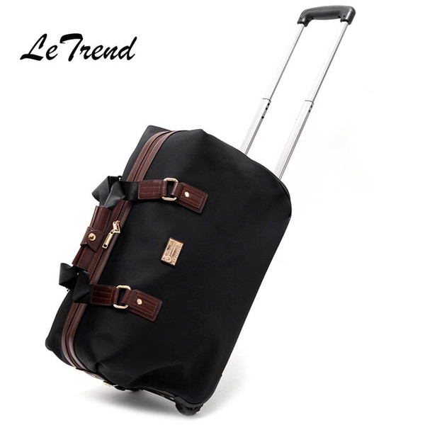 Letrend Men Hand Travel Bag Oxford Trolley Rolling Luggage Castere Women Business large capacity Suitcase Wheels Cabin Trunk