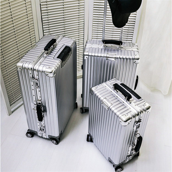 Aluminum frame suitcases Travel trolley With TSA Lock crash proof wheels-for-suitcases water proof luggage trolley