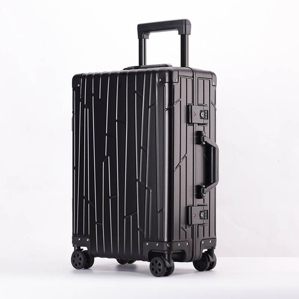 Travel tale 100% Aluminum-magnesium alloy Rolling Luggage Spinner Men Business Suitcase Wheels 20 inch Cabin Trolley Travel Bag