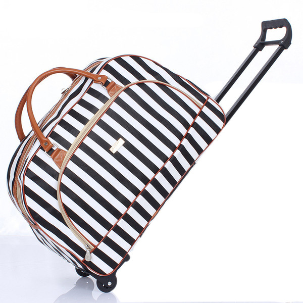 Men Travel Luggage Suitcase Large Capacity Trolley Bags Korean Handbag Leisure Handbag Folding Boarding Tote Bag on Wheels Women