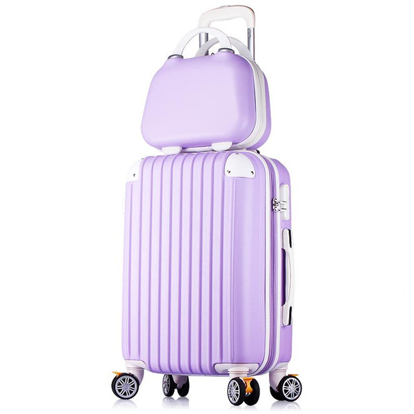 Womens Spinner Luggage Brake Expandable Luggage with Cosmetic Case Set Men Large Capacity Hardside Pull Rob Box