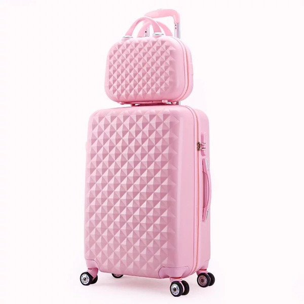 kids Lovely Rolling luggage set women trolley suitcase girls pink cute spinner brand carry on luggage travel bag vs cosmetic bag