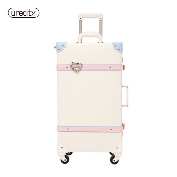 2018 new Retro spinner suitcase refreshing suitcase student travel luggage rolling leather travel luggage free shipping trave