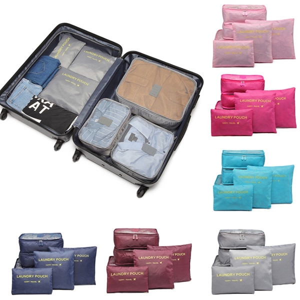 6pcs/set Travel Organizer Bags Portable Luggage Organizer Suitcase Packing Case