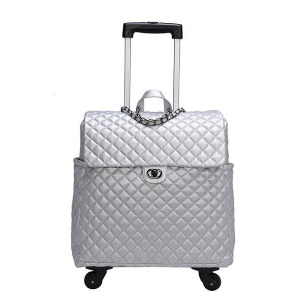 Super storage Super storage Trunk luggag 2019 new vintage leather suitcase spinner retro cabin travel luggage bag for Unisex