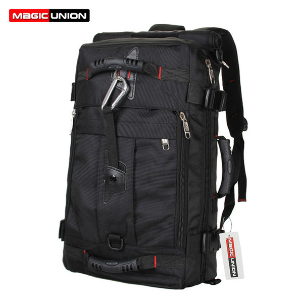 Wholesale- MAGIC UNION Brand Design Men's Travel Bags Fashion Men Backpacks Men's Multi-purpose Travel Backpack Multifunction Shoulder Bag