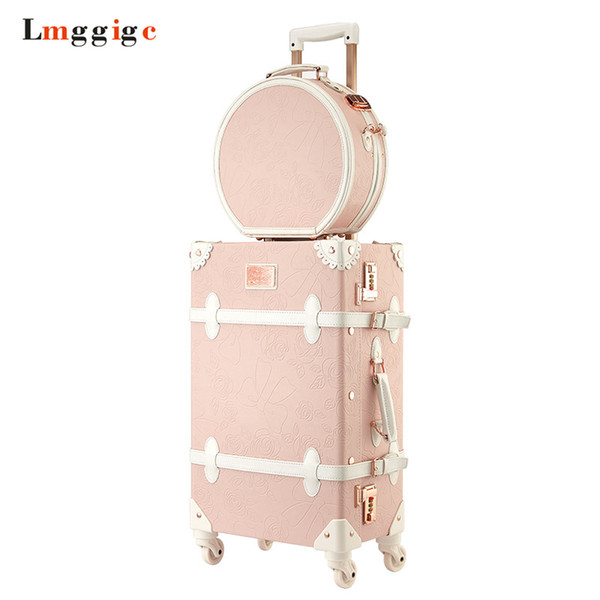 Vintage high qualit PU Luggage Suitcase Bag ,universal wheel Travel box,Rolling Carrier,20