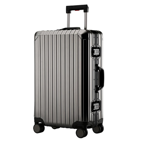 2018 Latest 100% all Aluminum Men High quality Rolling Luggage bag travel bag Women Spinner brand Trolley Suitcase on wheels