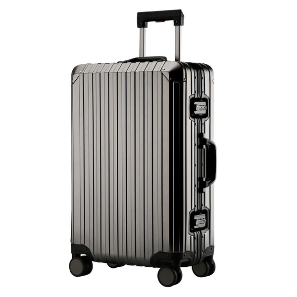 New Fashion 100% Aluminum alloy Rolling Luggage Spinner Suitcases Wheel 20 inch Men Business Carry On Trolley Travel Bag