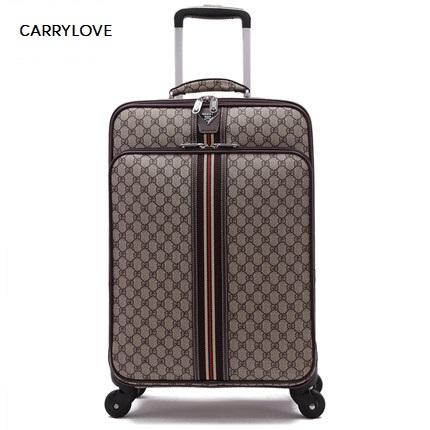 CARRYLOVE fashion Noble classic high quality 16/20/22/24 Inch PVC Rolling Luggage Spinner brand business Travel Suitcase