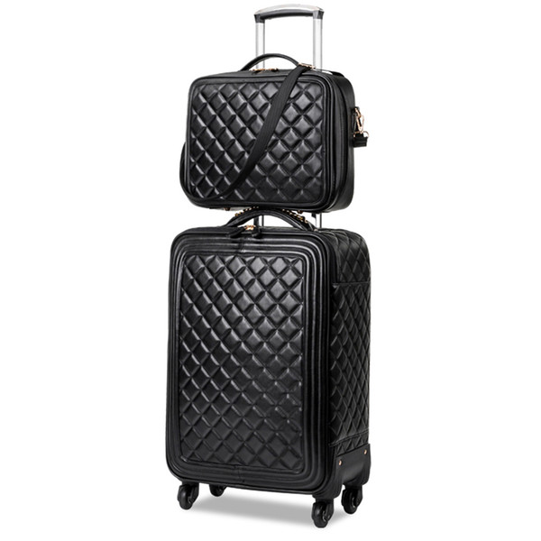 LeTrend Retro PU Leather Rolling Luggage Set Spinner High capacity Trolley High grade luxury Suitcase Wheels Cabin Travel Bag