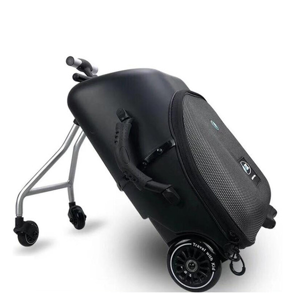 Kids scooter suitcase storage trolley luggage bag for children carry on rolling luggage ride on trolley suitcase case wheels