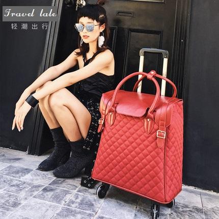 Travel tale high quality fashion 18 inch waterproof Nylon Rolling Luggage Spinner brand Travel Suitcase handbag