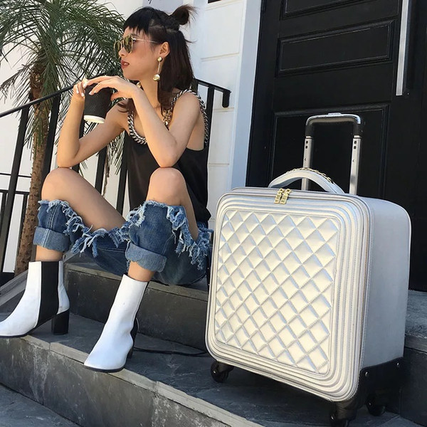 Fashion popular rolling luggage boarding set box trolley suitcase spinner wheels luggage female 20 inch Korean version for women