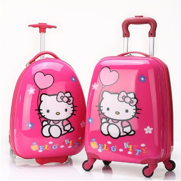 Brand hello kitty cartoon 18 inch students Travel trolley case children Boarding box anime girl luggage child rolling suitcase