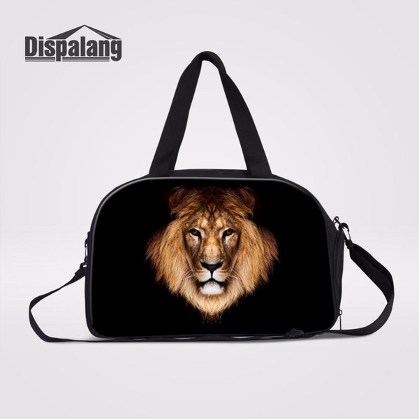 Dispalang Large Capacity Women Travel Bags With Independent Shoes Unit Lion Prints Organized Duffle Bag Weekend Over Night Bag