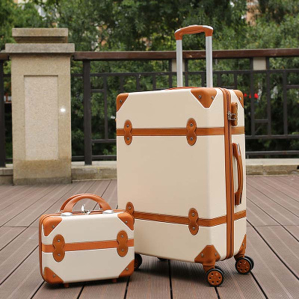 ABS Rolling Luggage Spinner Retro skid Suitcase Wheels 20 inch Students Carry on Trolley 26 inch High capacity Travel Bag