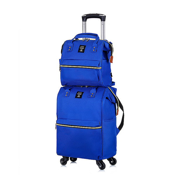 Handbag + Trolley case 2 piece set,Universal wheel trolley case,Fashion luggage,Trip trunkbag,Portable Suitcase,18