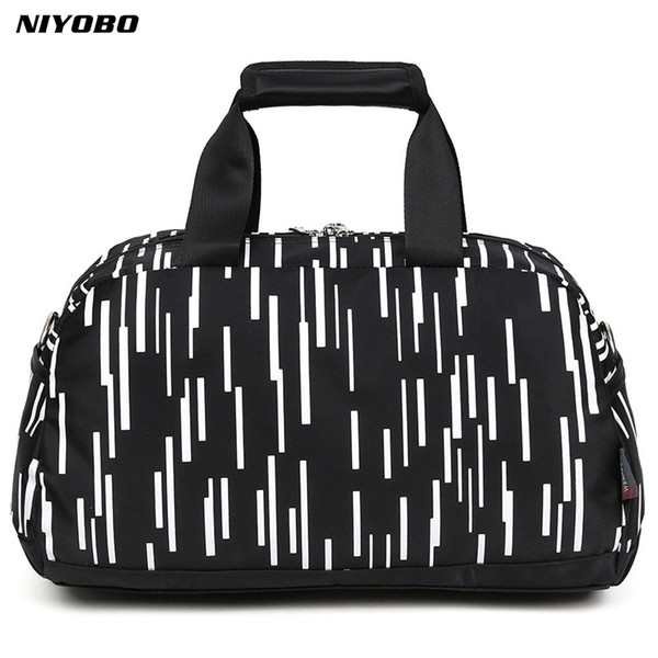 NIYOBO Large Capacity Nylon Waterproof Travel Bag Totes Striped Unisex ladies Luggage Duffel Handbag Weekend Bags Bolsa Viagem