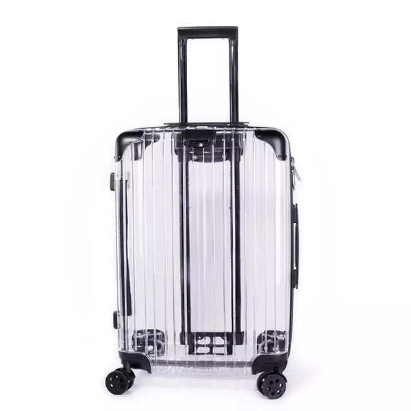 20/24 inch Brand Rolling Luggage Suitcases and Travel Bags Carry On Hand Trolley Case 4 Wheels Spinner Transparent Luggage bag