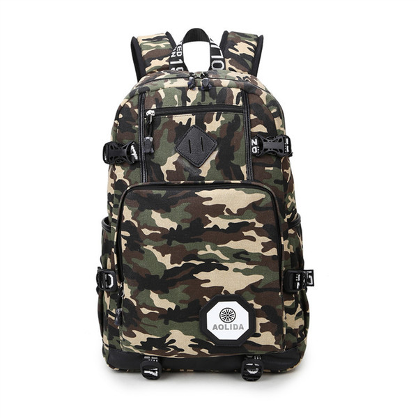 Factory wholesale outside single shoulder bag outdoor camouflage travel backpack computer bag Oxford Brake chain middle school student bag
