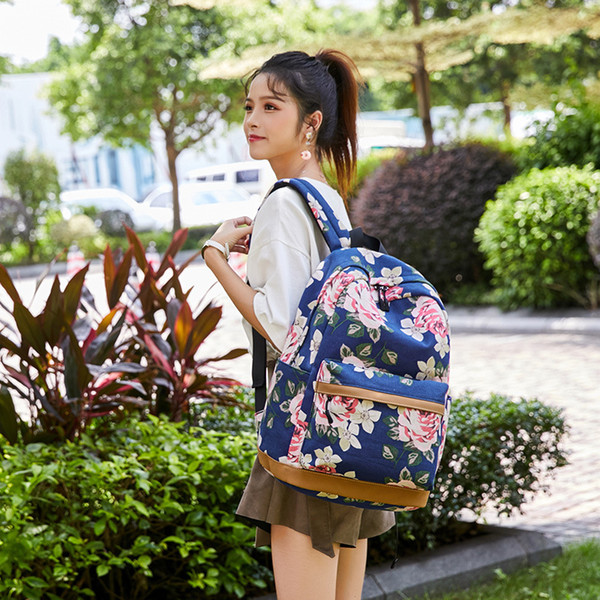 New canvas shoulder bag printing bag leisure outdoor backpack leisure computer bag