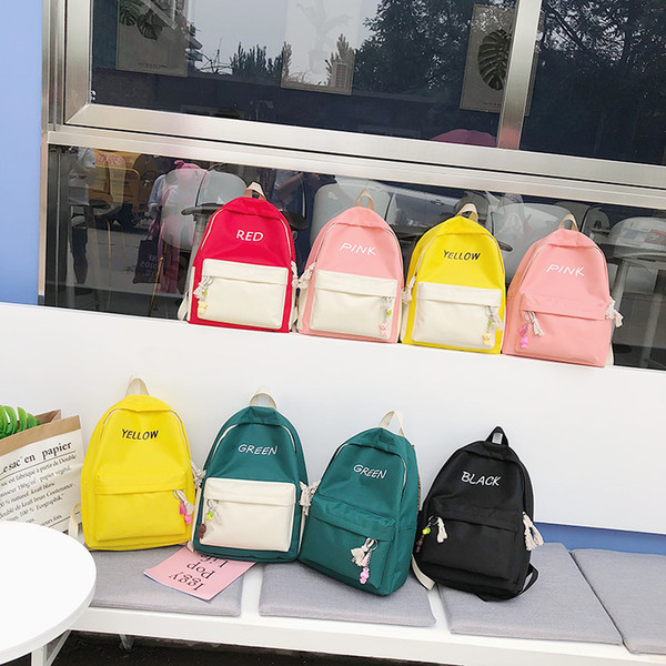 New women's canvas backpack made in China versatile student backpack fashion simple small fresh bag wholesale