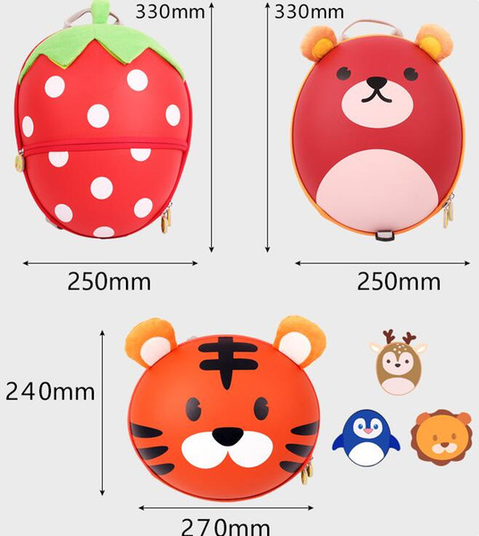 new Animal cartoon tiger penguin chick Children's schoolbag children's backpack backpacks with anti-lost school bag handbag