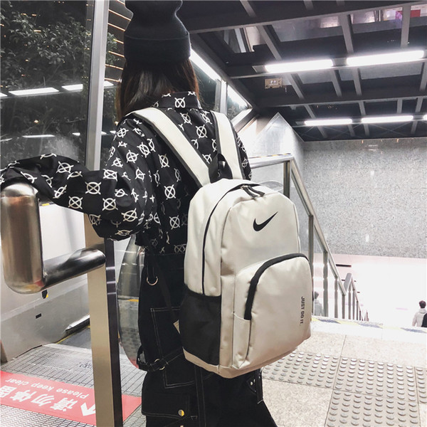 NIK Double Shoulder Bag 2019 New Korean Edition Leisure Campus Middle School Students'Bookbags and Men's Trend Travel Backpacks Fashion