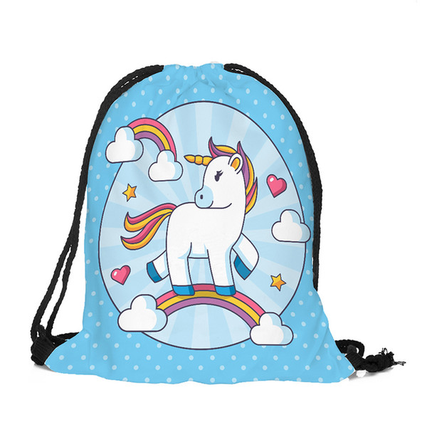 Explosion models 3D Digital Print Bouq
8000
uet Drawstring Leisure Backpack Oxford cloth Bundle Unicorn Christmas Music Seniors Backpack