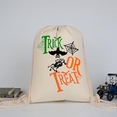 Fashion Classic Large Capacity High Quality Canvas Drawstring Bag Shoulder Bag Halloween Gift Bag Candy Organizer Customizable Colors