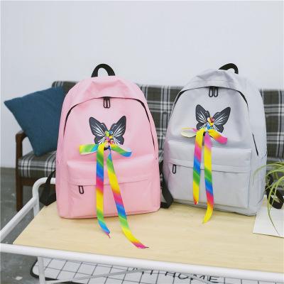 Creative Butterfly Colorful Ribbon Student Shoulder Bag 2018 New Korean Female Character Campus Anti-theft Oxford Leather