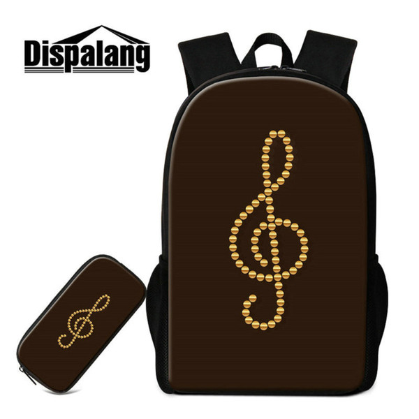 High Quality Schoolbag For Teenage Girls Boys Musical Note Pattern Backpack With Pencil Case For Children Large Capacity Rucksack Kid Rugtas