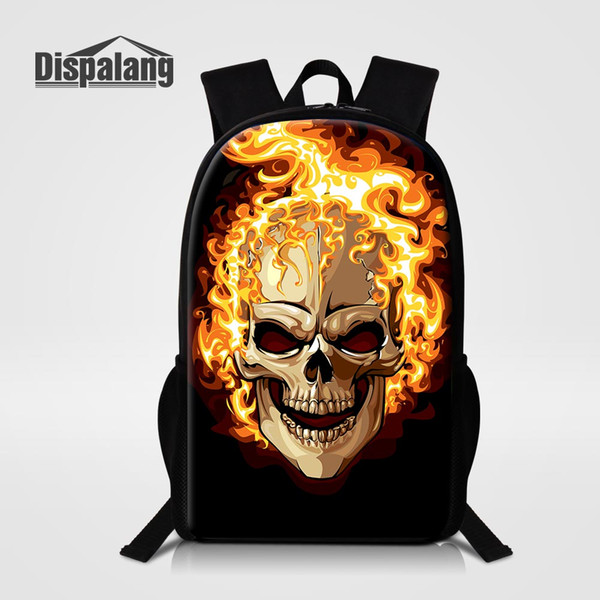 Men Personalized Cool Skull Backpack Boy Fashion School Bags Children Outdoor Travel Shoulder Bag Primary Student Mochila Male Rucksack Pack