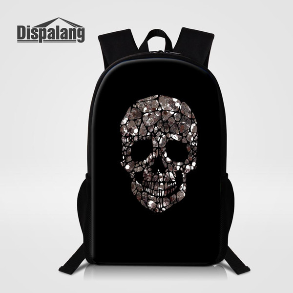 Brand Designer School Backpack For Teenage Boys Cool Skull Printed Schoolbags Men's Casual Shoulder Bag Children Personality Bookbag Bagpack