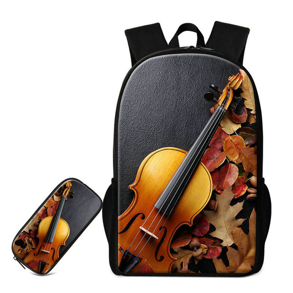 Unique Violin Pattern Children School Bags Good Quality Pencil Bag For Elementary Students Women's Stylish Bagpacks Unisex Outdoor Backpack