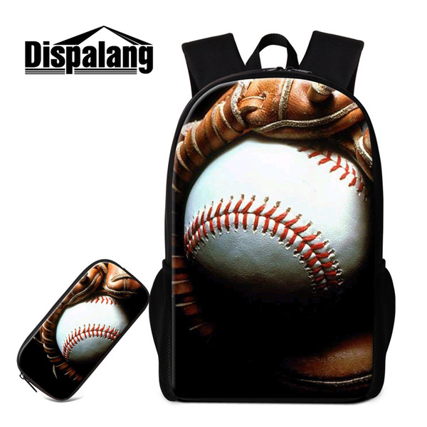 Baseball Backpack And Pencil Case for Boys Teenager School Bag Sports Bookbag for Children Cool Rucksack for Primary Students Kids Bagpack