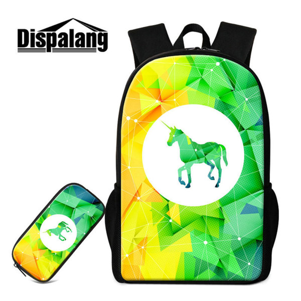 3D Printing Diamond Pattern Unicorn Kids Pencil Case Backpack Newest Design Animal Cartoon School Bag For Students Children Rucksack Bagpack