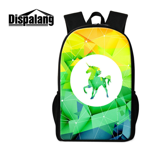 3D Printing Unicorn Backpack For Primary Girls Cartoon School Bags Animal Mochilas Women Travel Rucksack Kids Rugzak 16 Inch Student Bookbag