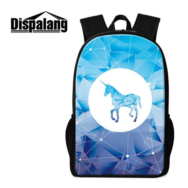 Diamond Geometric Pattern School Bags Bookbags For Teenage Girls Unicorn Print Backpack For Children Women Travel Shoulder Bagpacks Mochilas