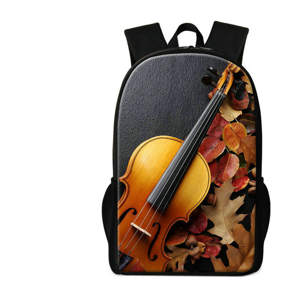 Violin Pattern Children School Bags 3D Musical Note Print Backpack For Primary Kids Mochilas Women Men Travel Shoulder Bag Boys Girls Rugtas