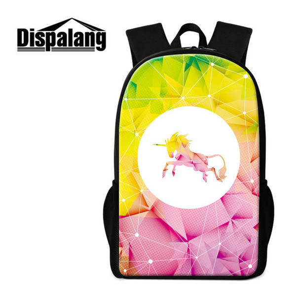 3D Printing Unicorn Middle School Students Backpacks Fantastic Animal Schoolbags Mochila Escolar Girls Bookbags Women's Travel Shoulder Bags