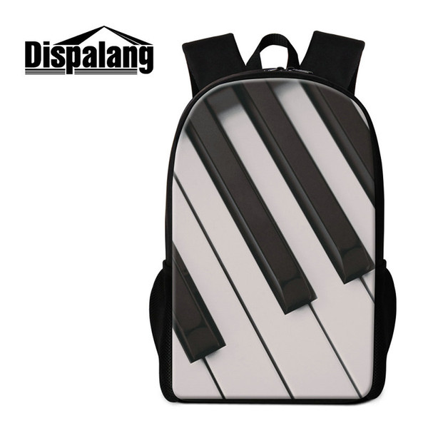 Women's Preppy School Bags Backpack For Girls Boys Musical Note Print Bookbags For Children Piano Design Fashion Rucksack For Teens Mochilas